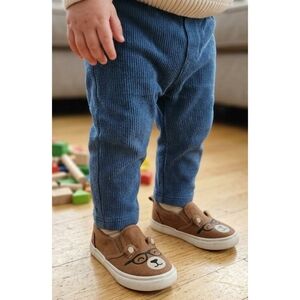 Old Navy Graphic Canvas Slip-ons Brown Bears with glasses Size 8